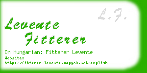 levente fitterer business card